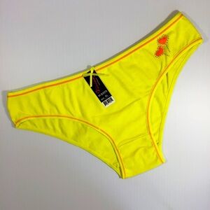 Vision Intimate Bling Hearts Yellow and Orange Panties Underwear - Size XL